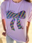 Laissez Bow Crew Neck T-Shirt Light Purple/Multi - Asst. - A'Bekah's Boutique