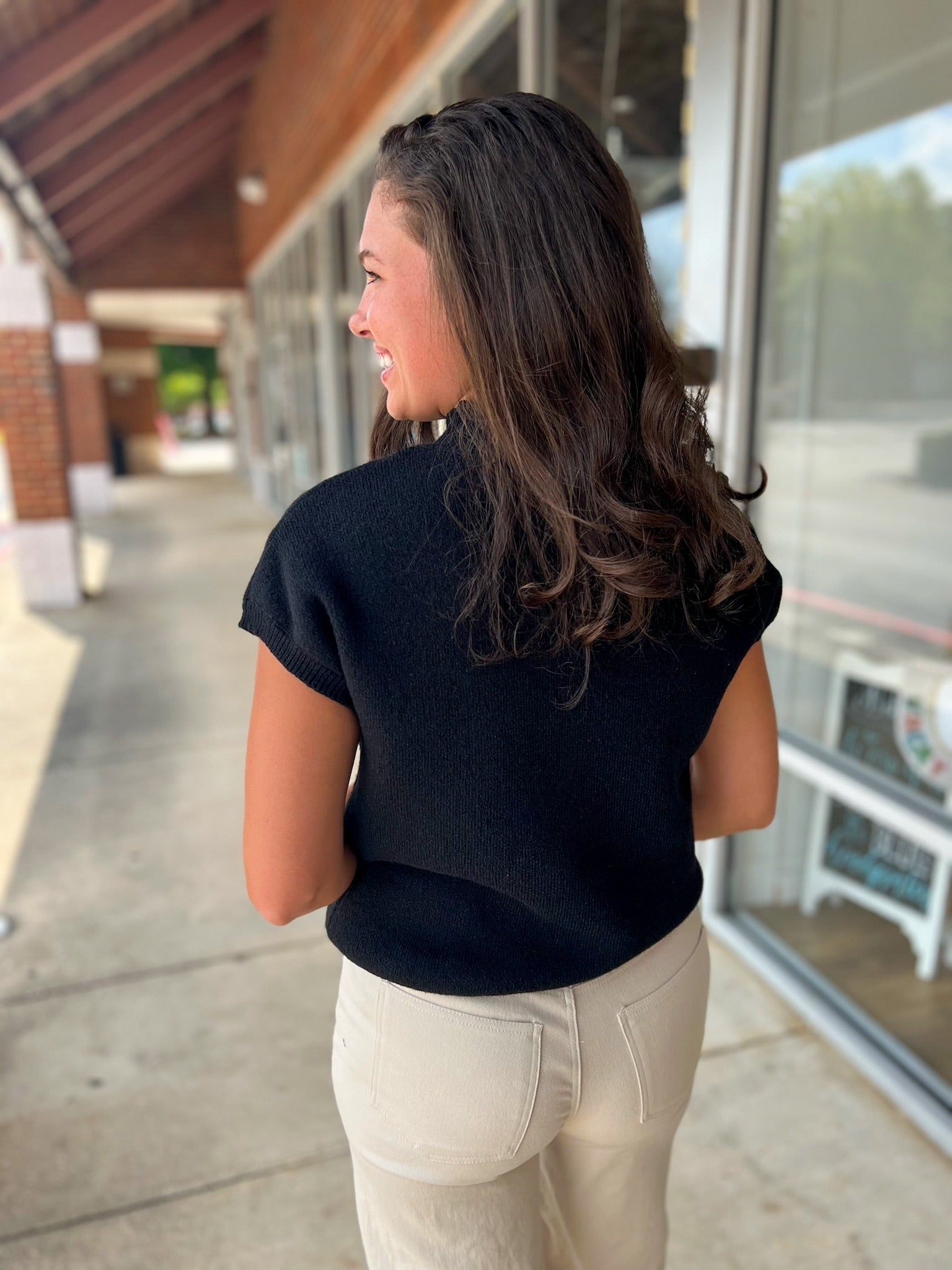 Last Time Black Short Sleeve Sweater with Floral Embroidery - A'Bekah's Boutique