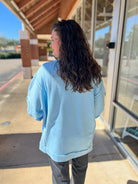 Light Blue Corduroy Christmas Patches French Terry Sweatshirt - A'Bekah's Boutique