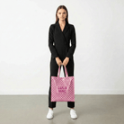 LM-BG-1004 REUSABLE TOTE-LIGHT PINK HOT PINK DOT - A'Bekah's Boutique