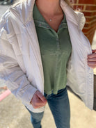 Long Lost Love White Quilted Puffer Jacket - A'Bekah's Boutique