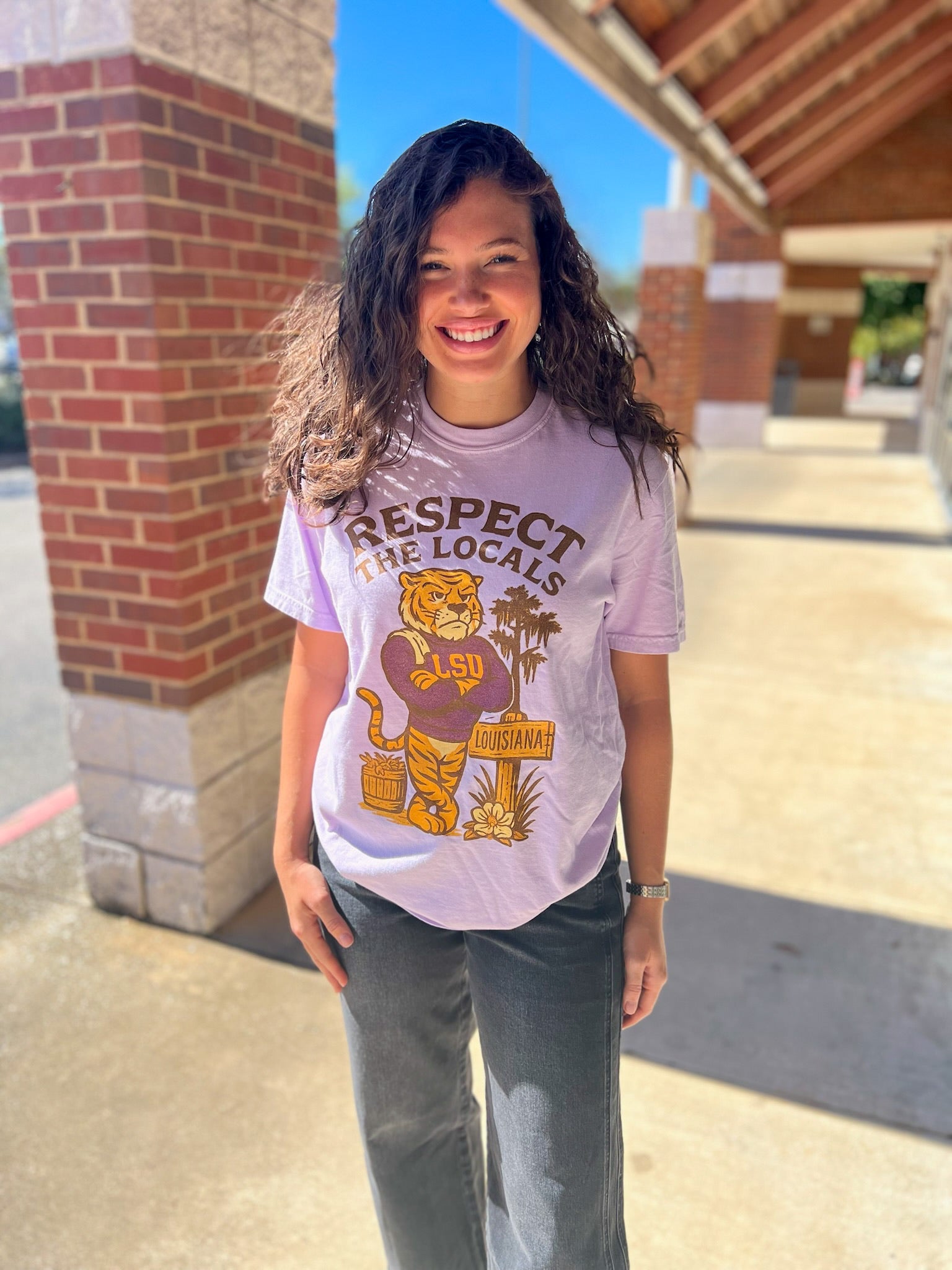 Louisiana Respect the Locals Purple Tigers T-Shirt - A'Bekah's Boutique