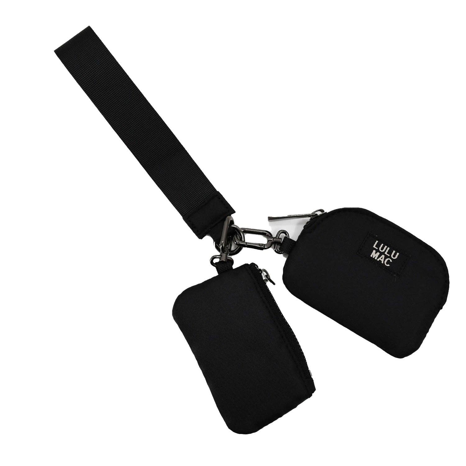 Lulu Mac Black/Black Lulu Mac Double Pouch Wristlets - A'Bekah's Boutique