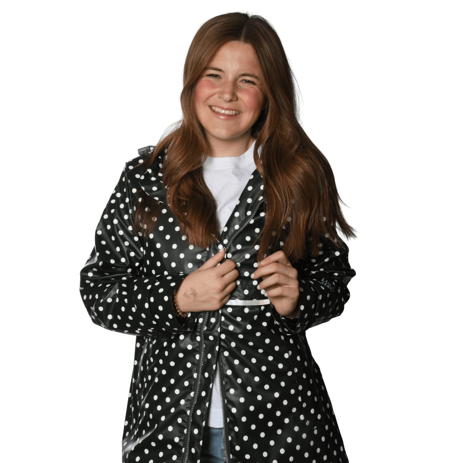 Lulu Mac Black/White Polka Dot Raincoat - A'Bekah's Boutique