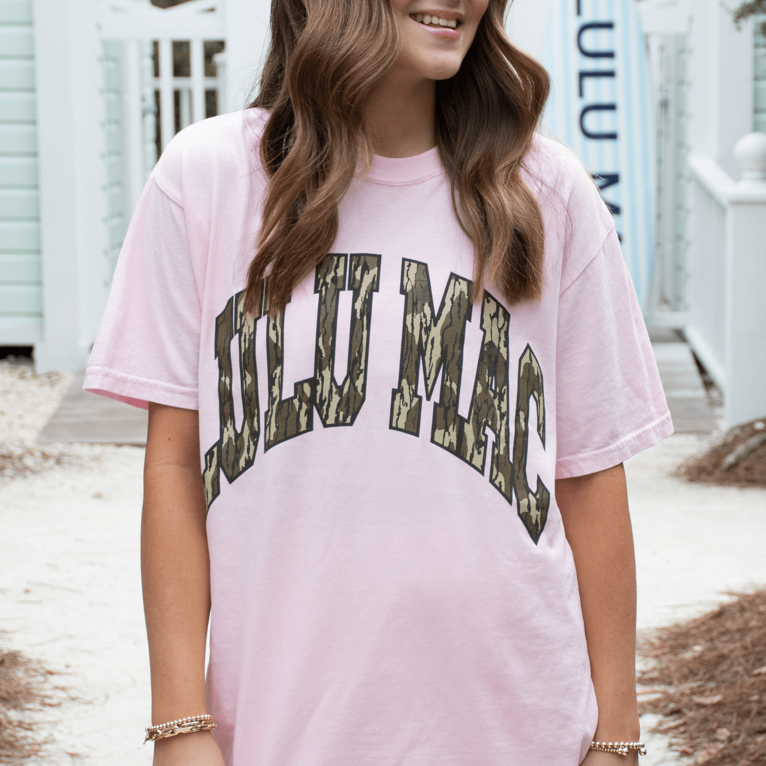 Lulu Mac Blossom Pink Comfort Colors Mossy Oak Tee - A'Bekah's Boutique