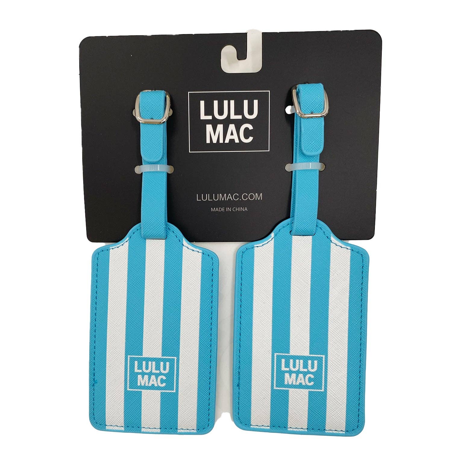 LULU MAC BLUE/WHITE STRIPE LUGGAGE TAG - A'Bekah's Boutique