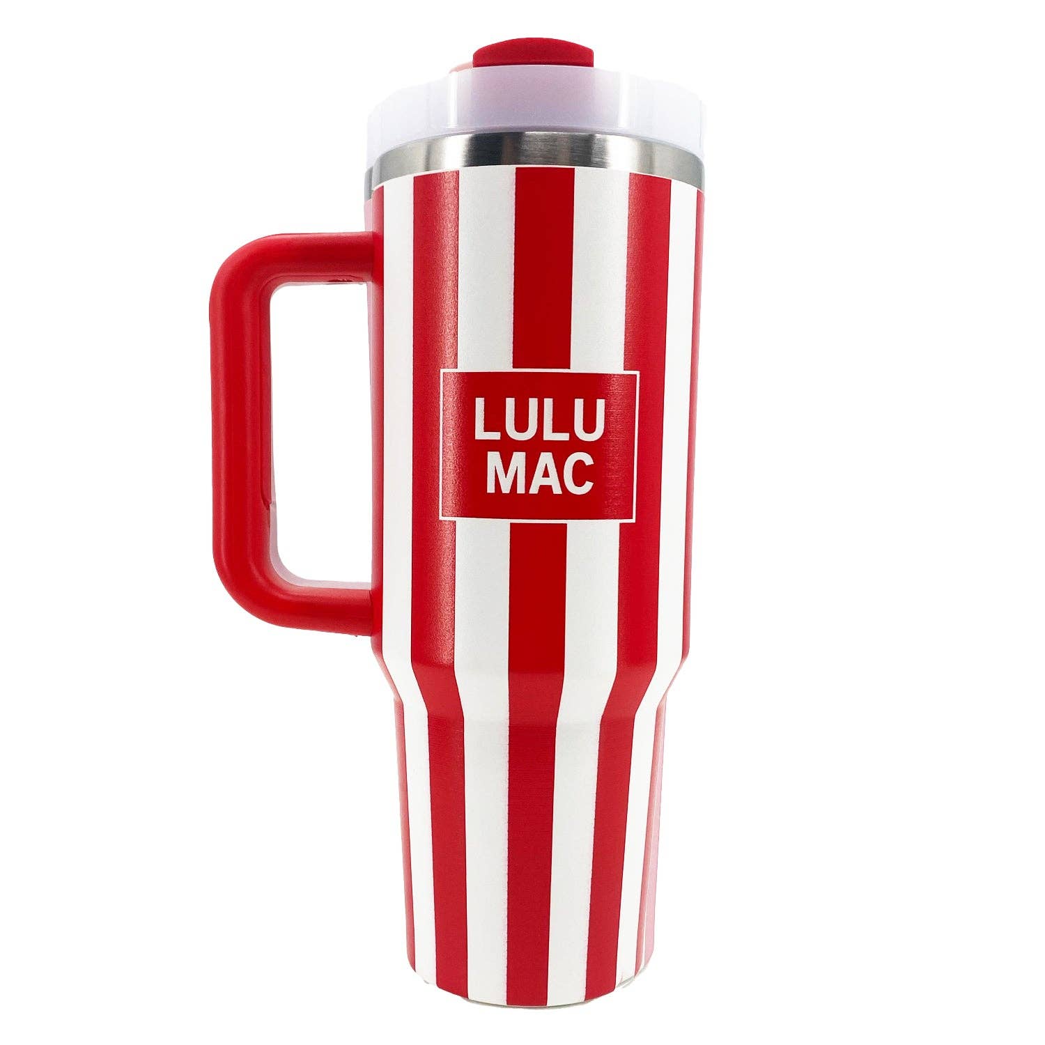 Lulu Mac Darby Striped Tumbler Red 40 oz. - A'Bekah's Boutique