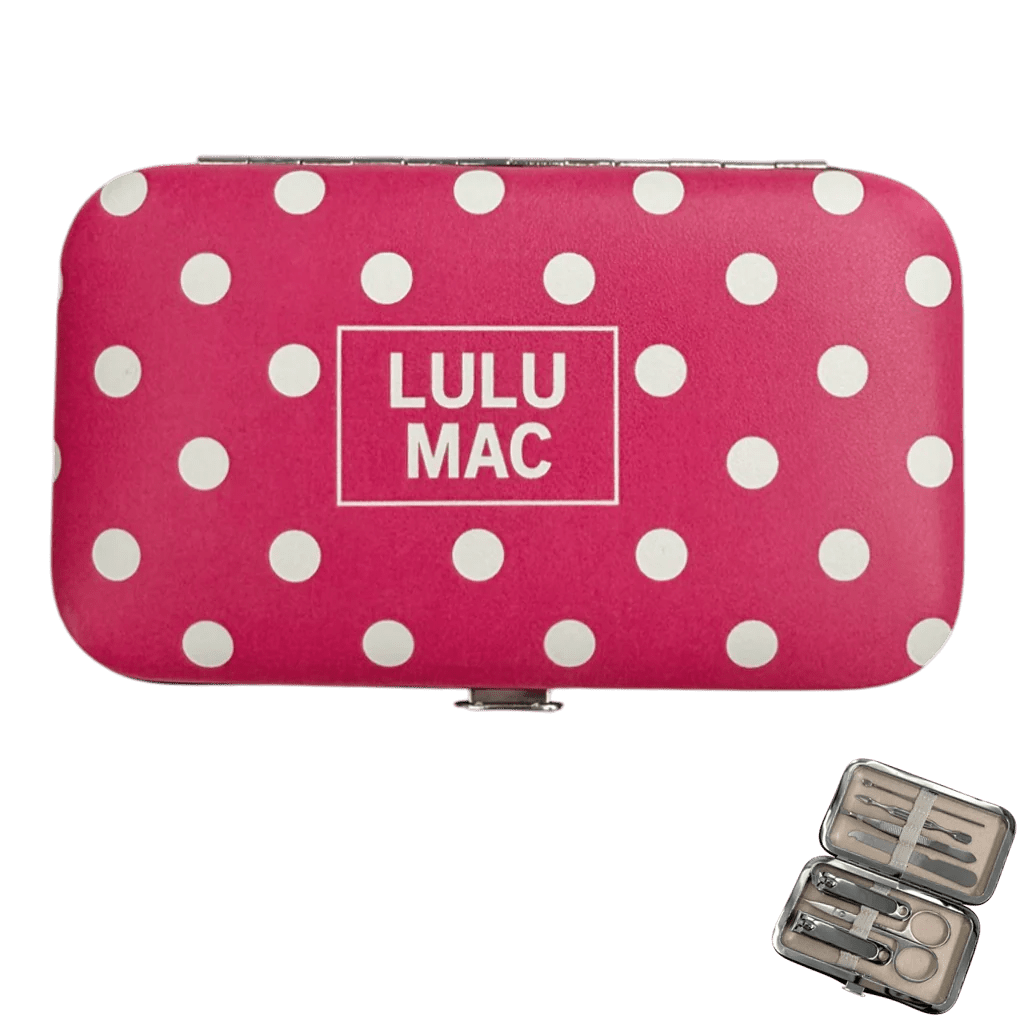 Lulu Mac Hot Pink Polka Dot Manicure Set - A'Bekah's Boutique