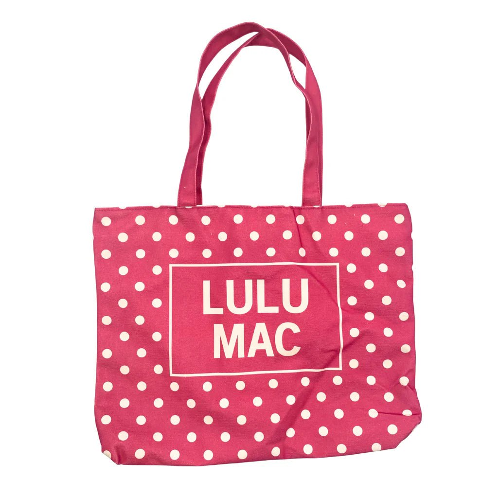 Lulu Mac Hot Pink with White Polka Dots Tote Bag - A'Bekah's Boutique