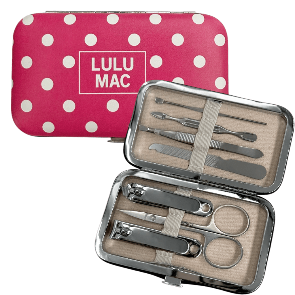 Lulu Mac Hot Pink/White Polka Dot Manicure Set - A'Bekah's Boutique