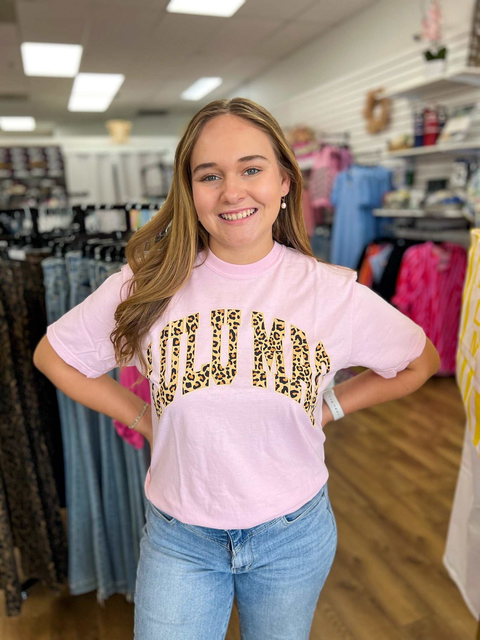 Lulu Mac Leopard Adult Blossom Comfort Colors Tee - A'Bekah's Boutique