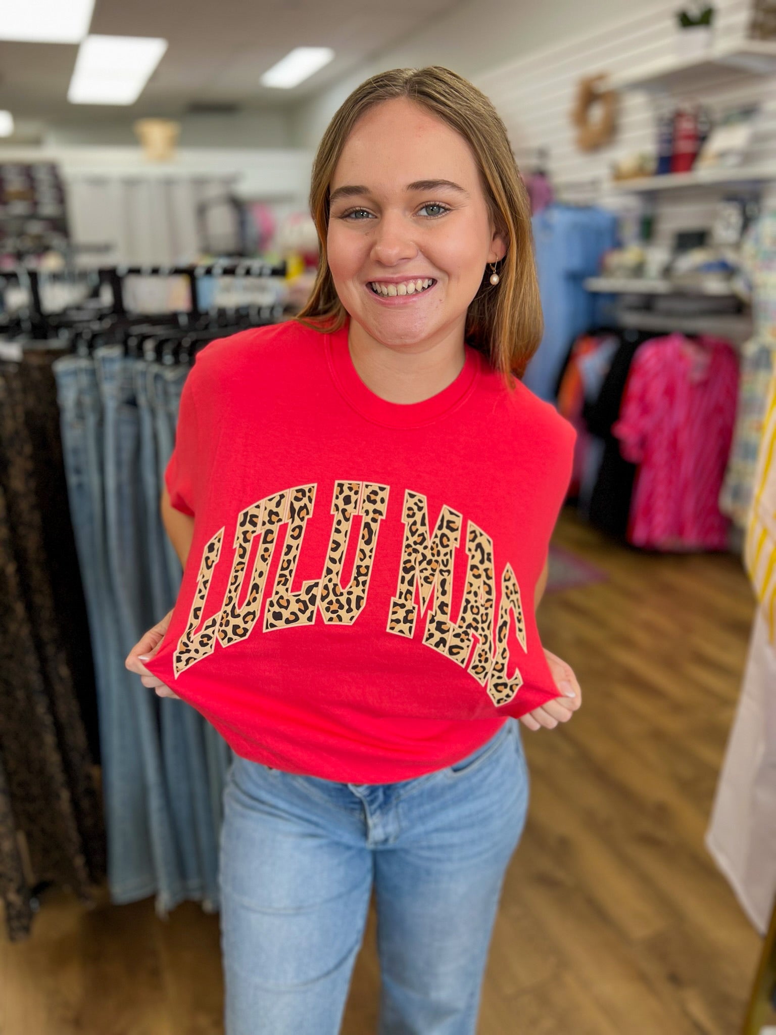 Lulu Mac Leopard Adult Paprika Comfort Colors Tee - A'Bekah's Boutique