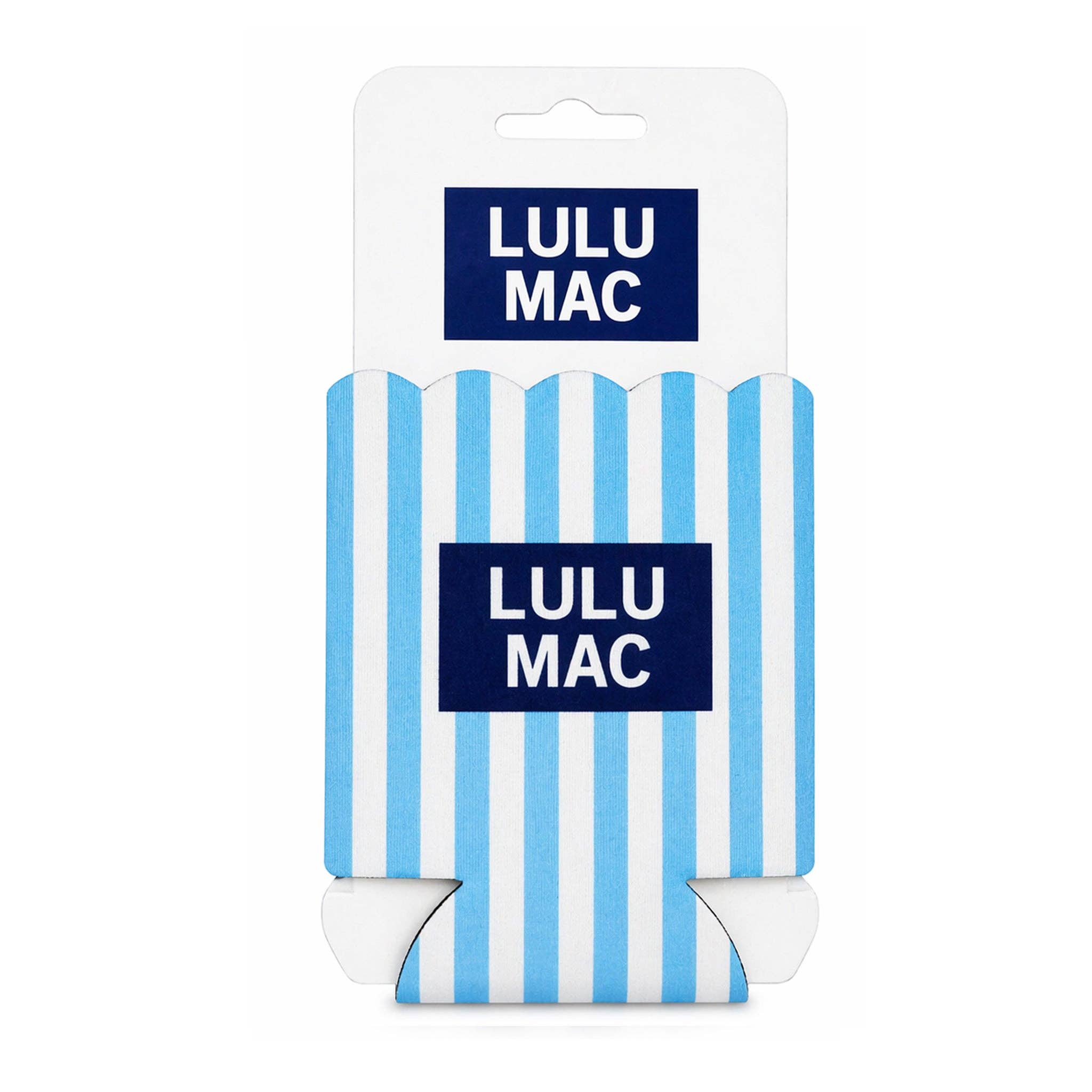 Lulu Mac Light Blue/Navy Stripe Koozie - A'Bekah's Boutique