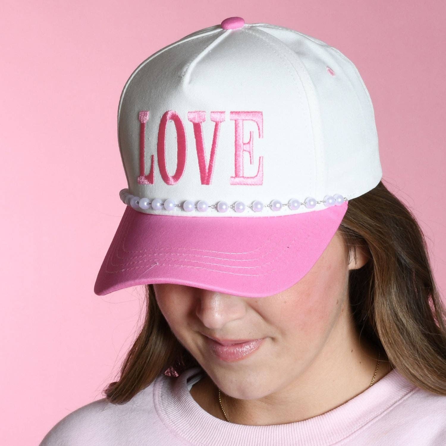 LULU MAC LOVE Pink Trucker Hat - A'Bekah's Boutique