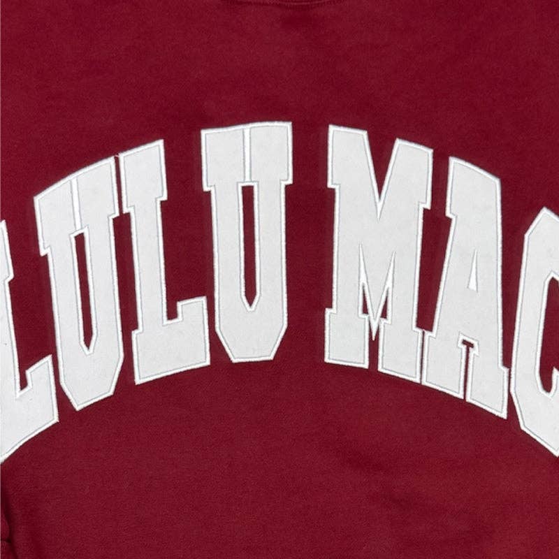 Lulu Mac Maroon/White - Stitch Sweatshirt - A'Bekah's Boutique