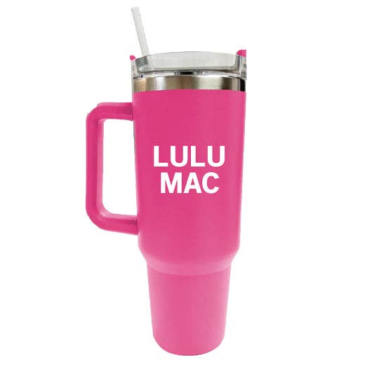 Lulu Mac Morgan Tumbler Hot Pink with White Logo - A'Bekah's Boutique