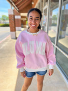 LULU MAC Pink and White Color Block Sweatshirt - A'Bekah's Boutique