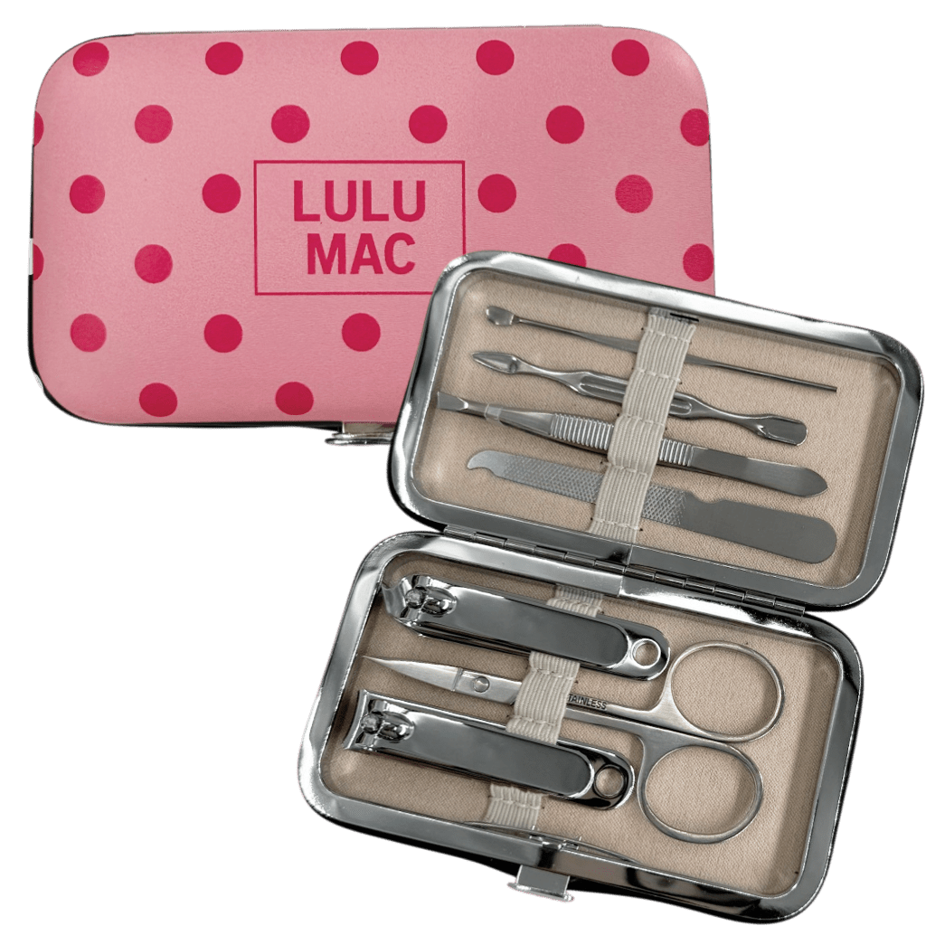 Lulu Mac Pink/Hot Pink Polka Dot Manicure Set - A'Bekah's Boutique
