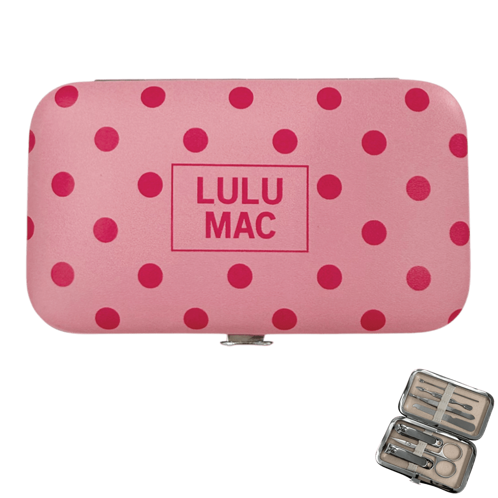 Lulu Mac Pink/Hot Pink Polka Dot Manicure Set - A'Bekah's Boutique
