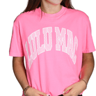 Lulu Mac Polka Dot Neon Pink Comfort Colors Tee - A'Bekah's Boutique