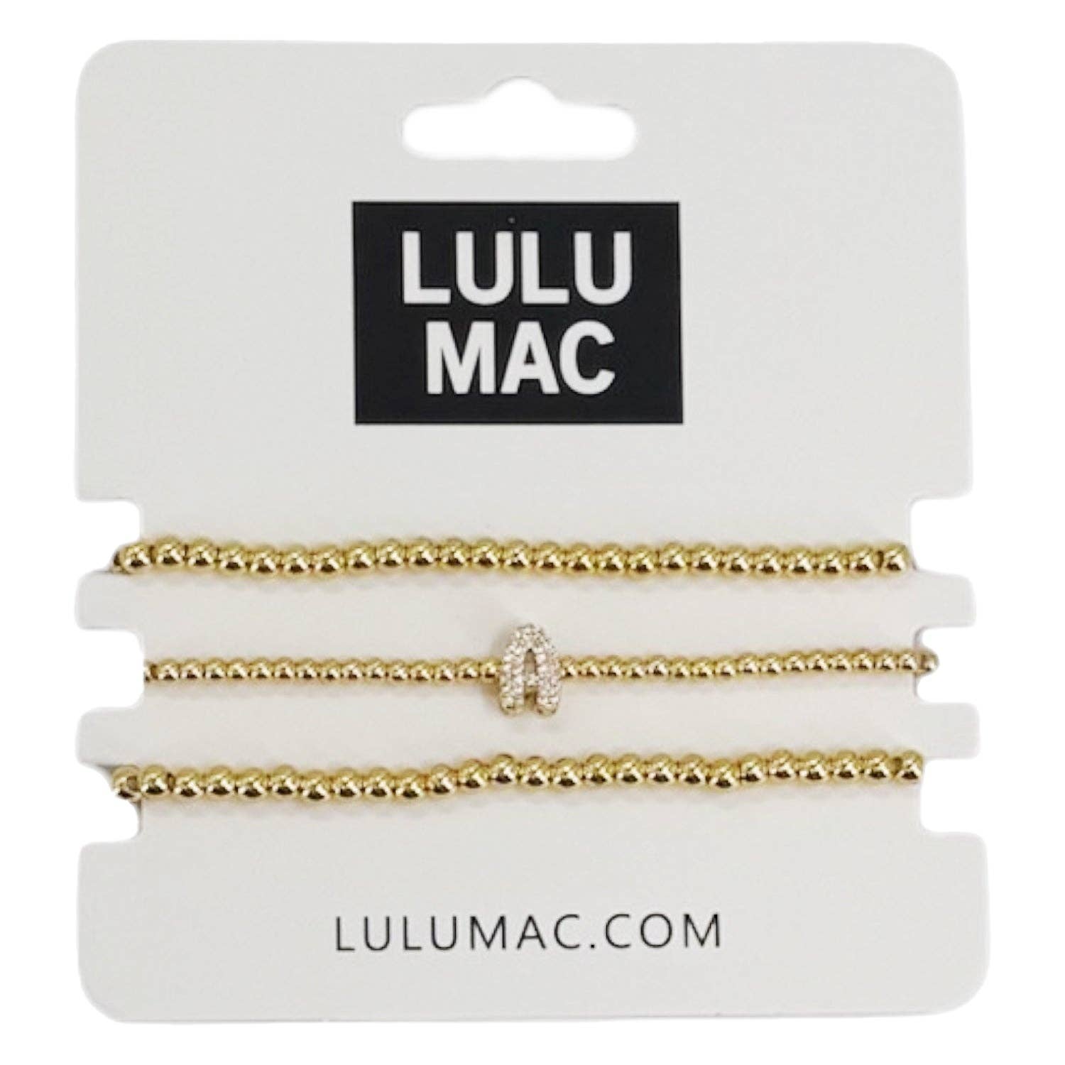 LULU MAC “R” INITIAL GOLD BRACELET STACK - A'Bekah's Boutique
