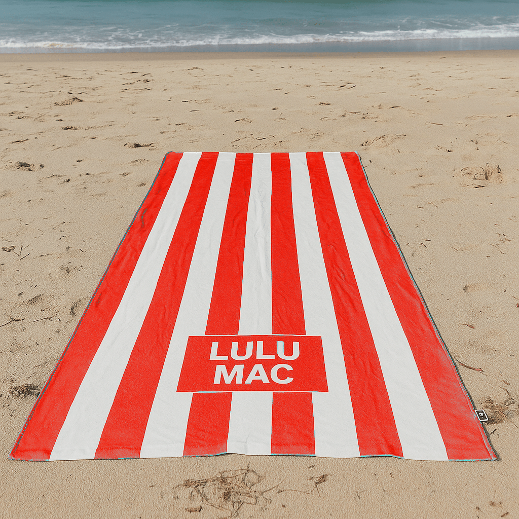 Lulu Mac Red Darby Beach Towel - A'Bekah's Boutique