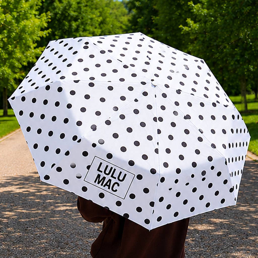 LULU MAC Umbrella White w/ Black Dot - A'Bekah's Boutique