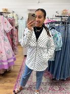 Lulu Mac White Raincoat with Black Polka Dots - A'Bekah's Boutique