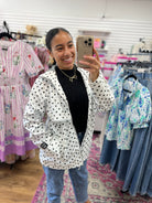 Lulu Mac White Raincoat with Black Polka Dots - A'Bekah's Boutique