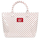 LULU MAC White Tote Bag with Red Polka Dots - A'Bekah's Boutique