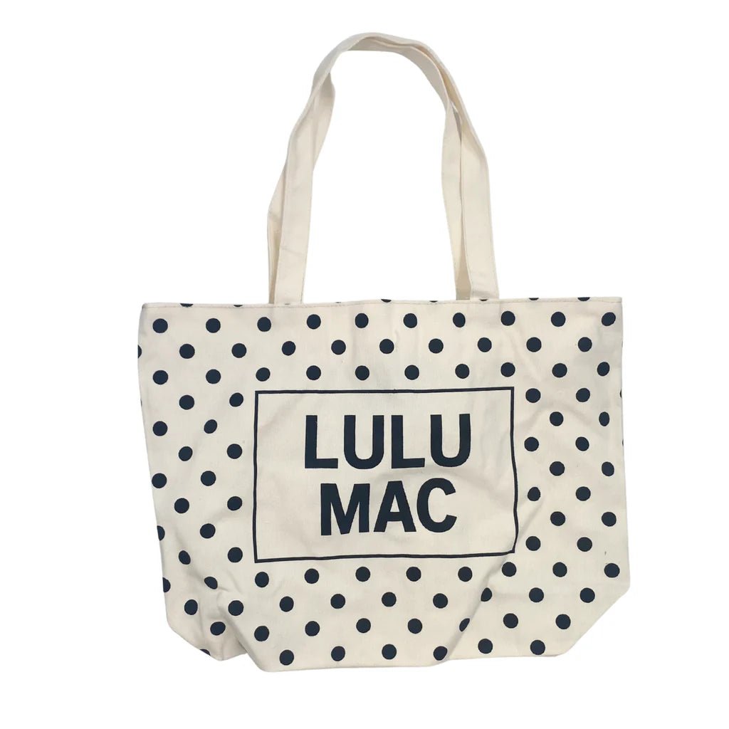 Lulu Mac White with Black Polka Dots Tote Bag - A'Bekah's Boutique