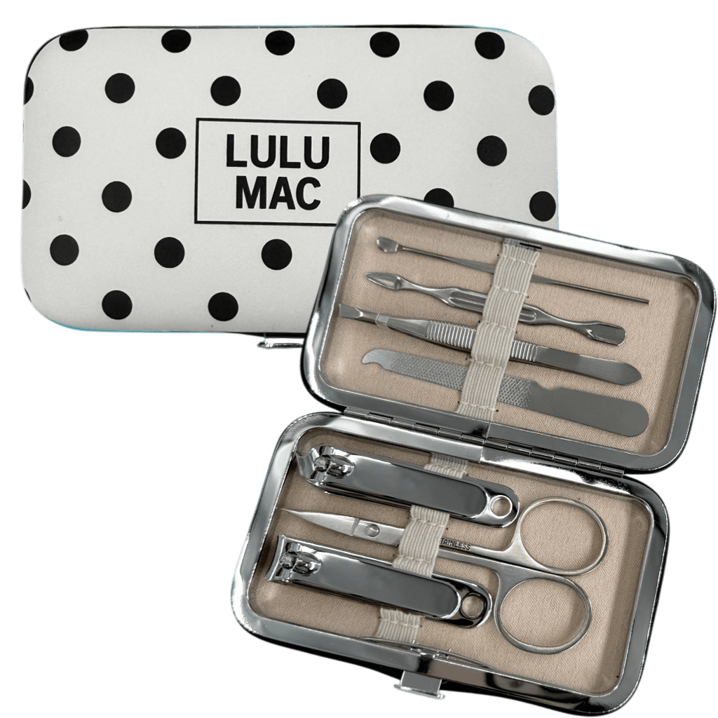 Lulu Mac White/Black Polka Dot Manicure Set - A'Bekah's Boutique