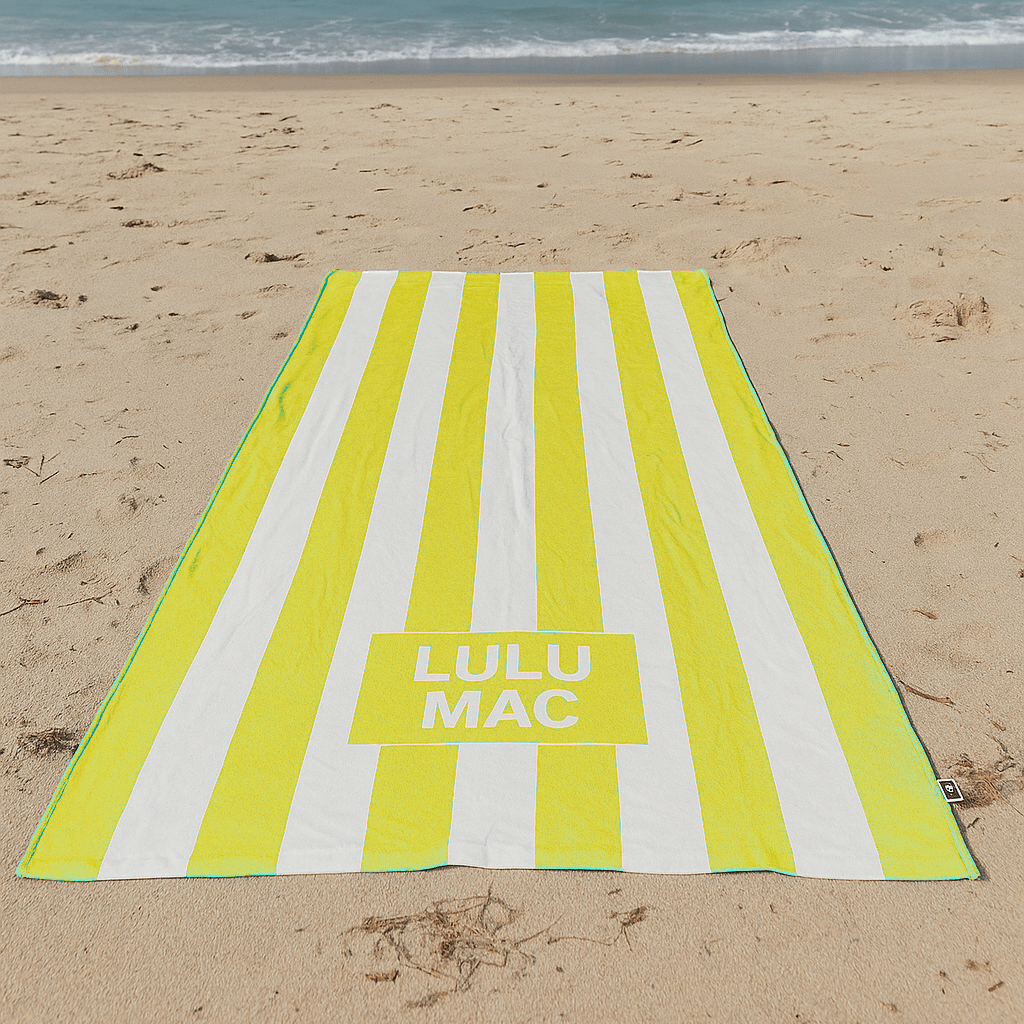Lulu Mac Yellow Darby Beach Towel - A'Bekah's Boutique