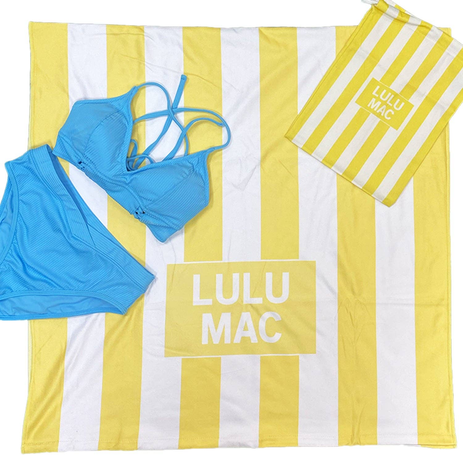 Lulu Mac Yellow Darby Beach Towel - A'Bekah's Boutique