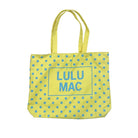 Lulu Mac Yellow with Blue Polka Dots Tote Bag - A'Bekah's Boutique