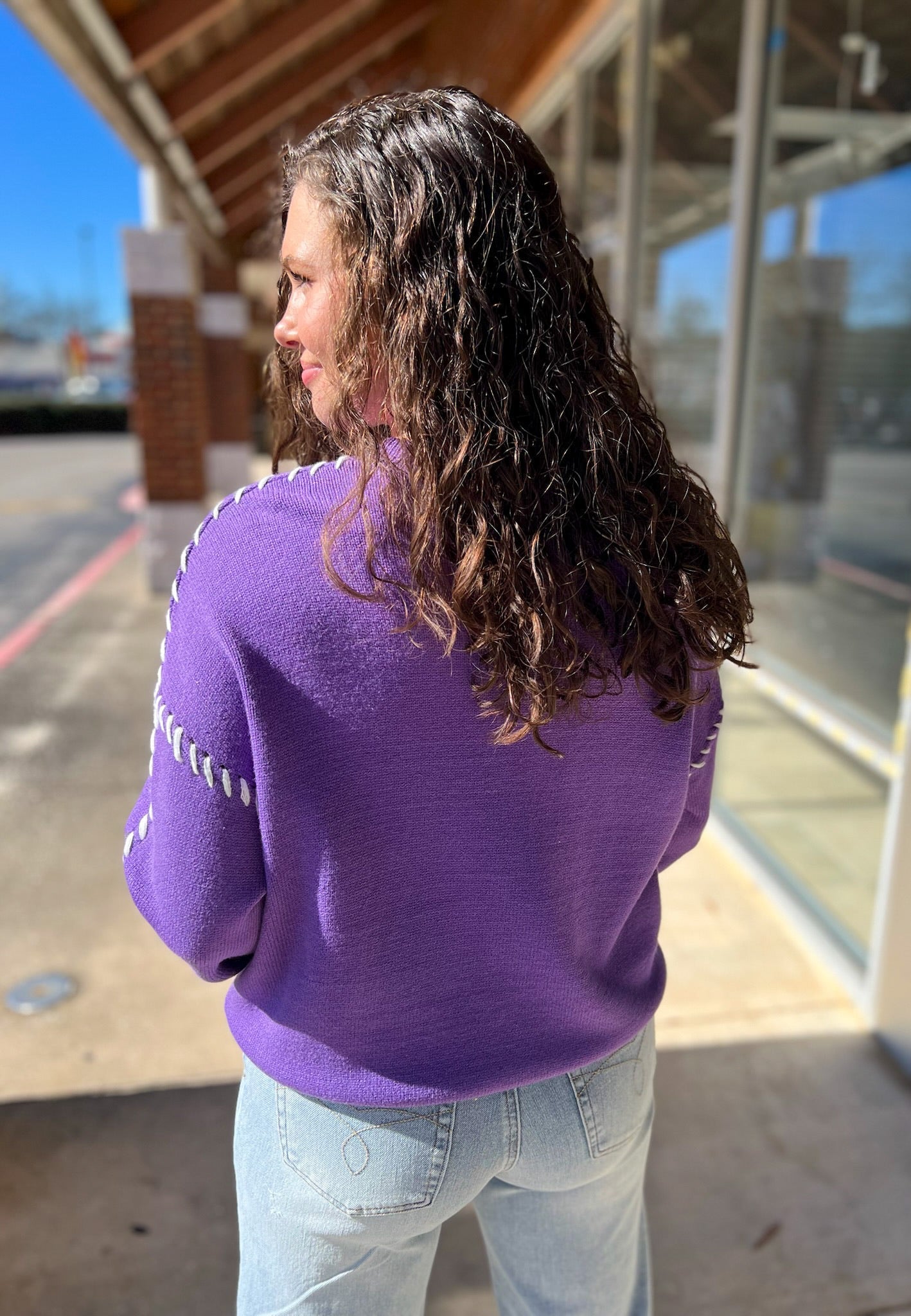 Mardi Gras Purple Sweater - A'Bekah's Boutique