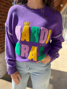 Mardi Gras Purple Sweater - A'Bekah's Boutique