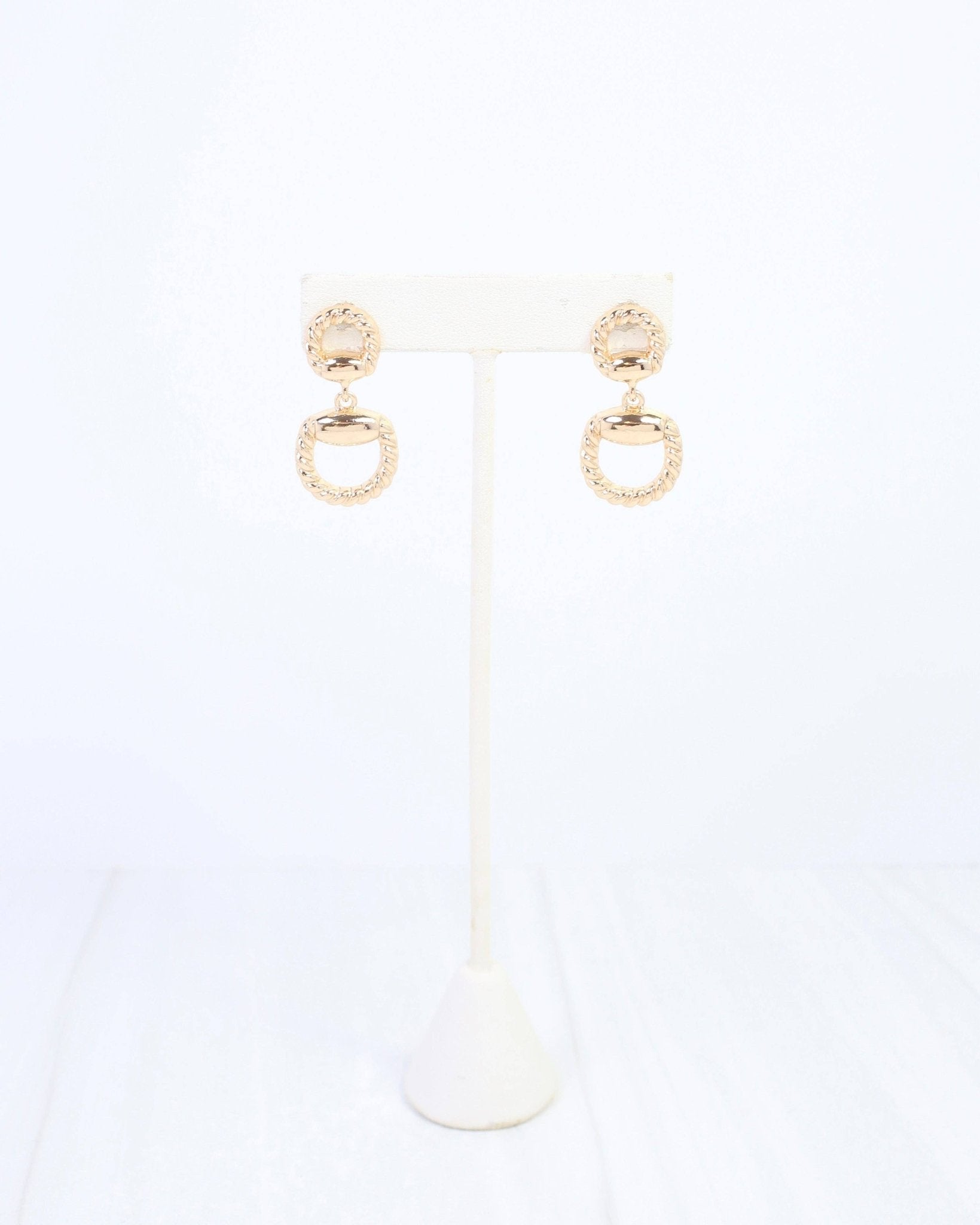 Martha Braided Horsebit Earring Gold - A'Bekah's Boutique