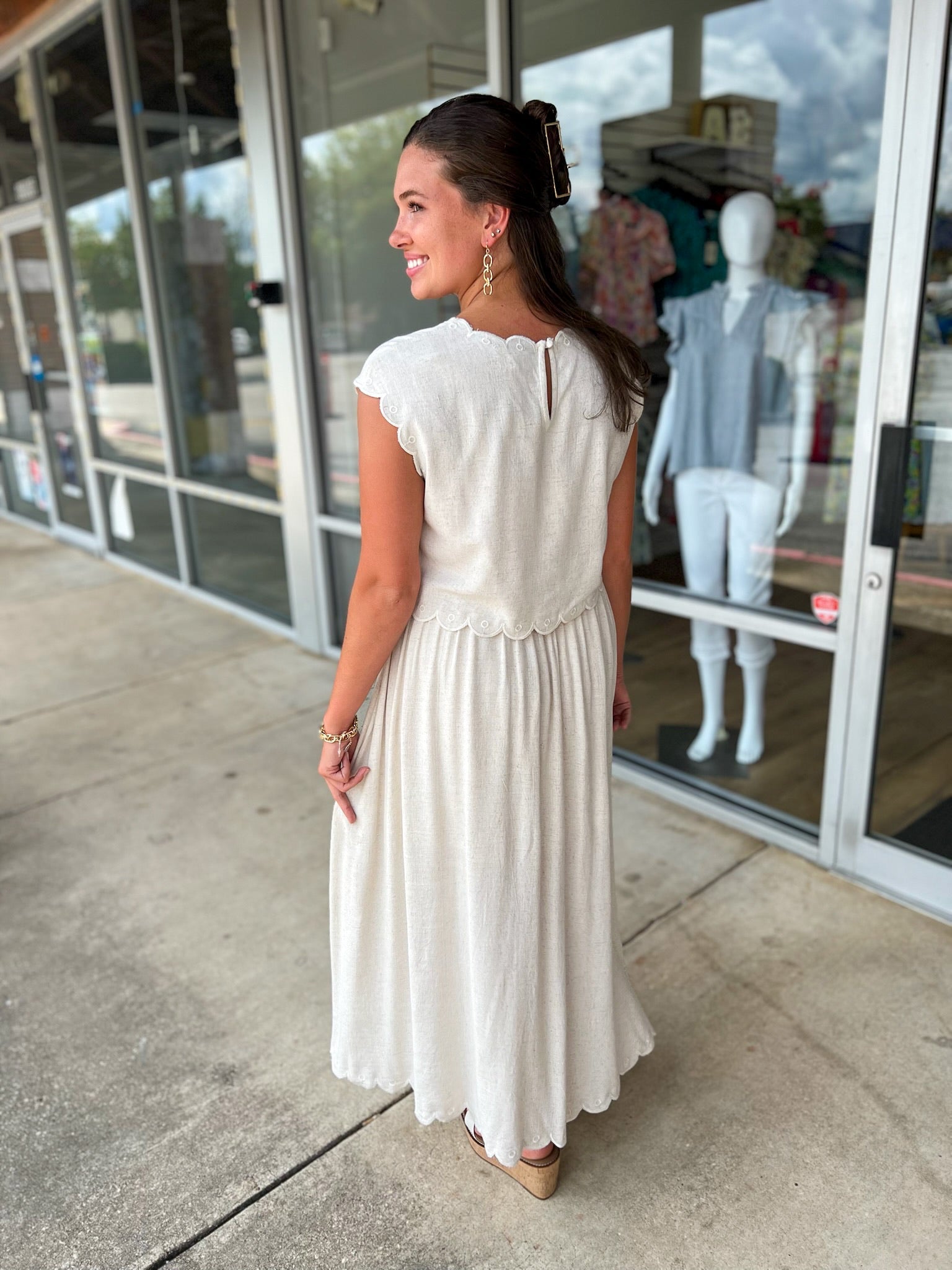 Match Made In Heaven Natural Linen Blend Skirt Set - A'Bekah's Boutique