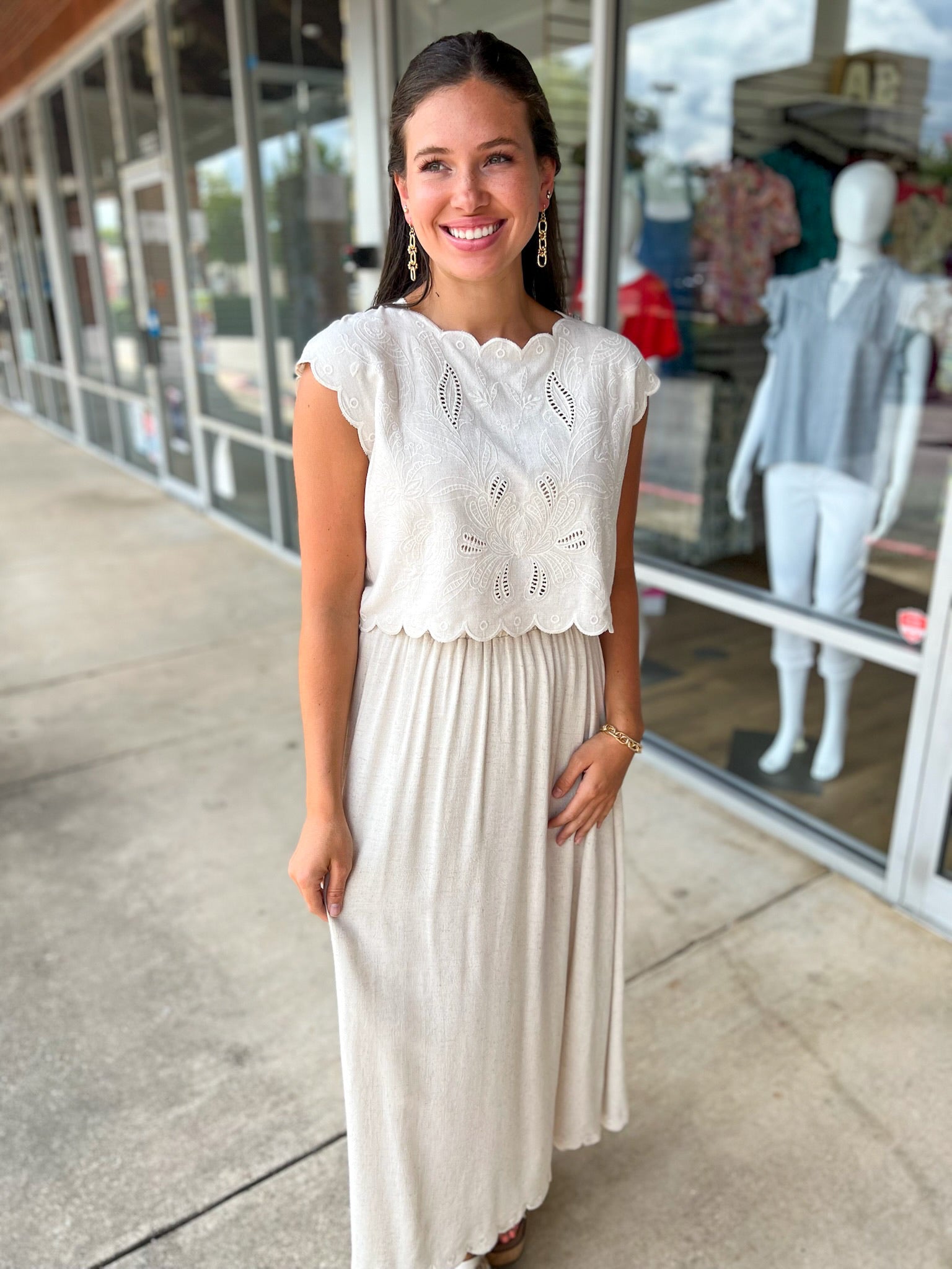 Match Made In Heaven Natural Linen Blend Skirt Set - A'Bekah's Boutique