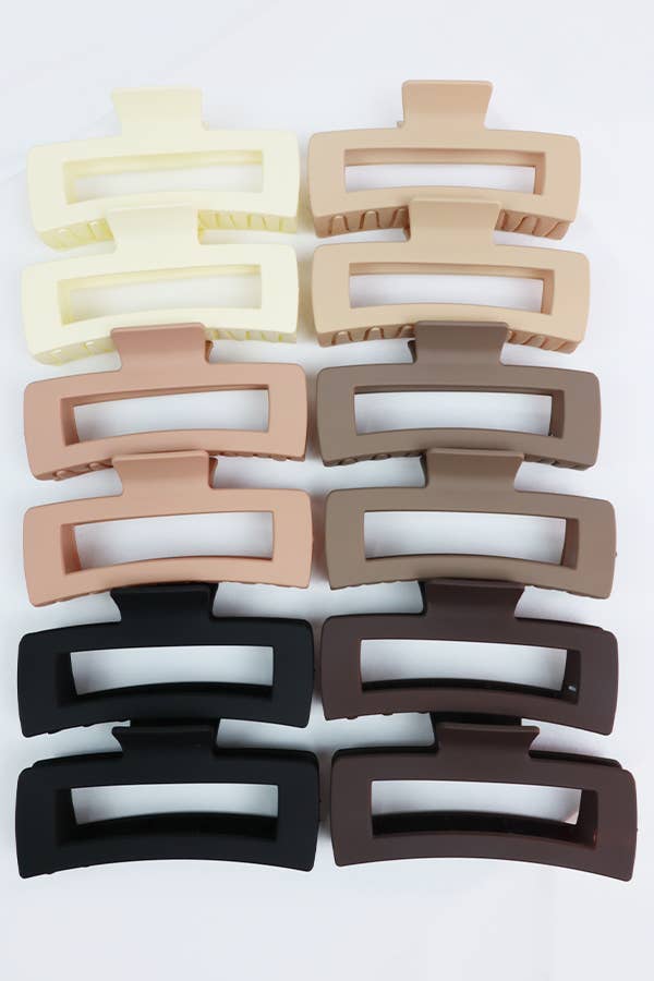 Matte Jumbo Cut Out Rectangle Hair Claw - A'Bekah's Boutique