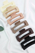 Matte Jumbo Cut Out Rectangle Hair Claw - A'Bekah's Boutique
