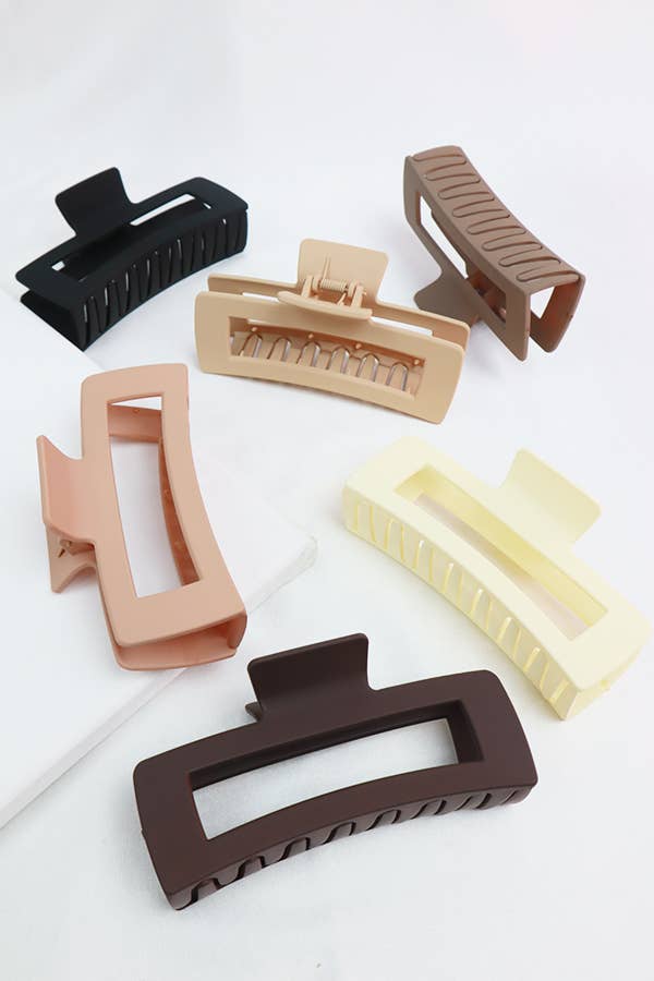 Matte Jumbo Cut Out Rectangle Hair Claw - A'Bekah's Boutique