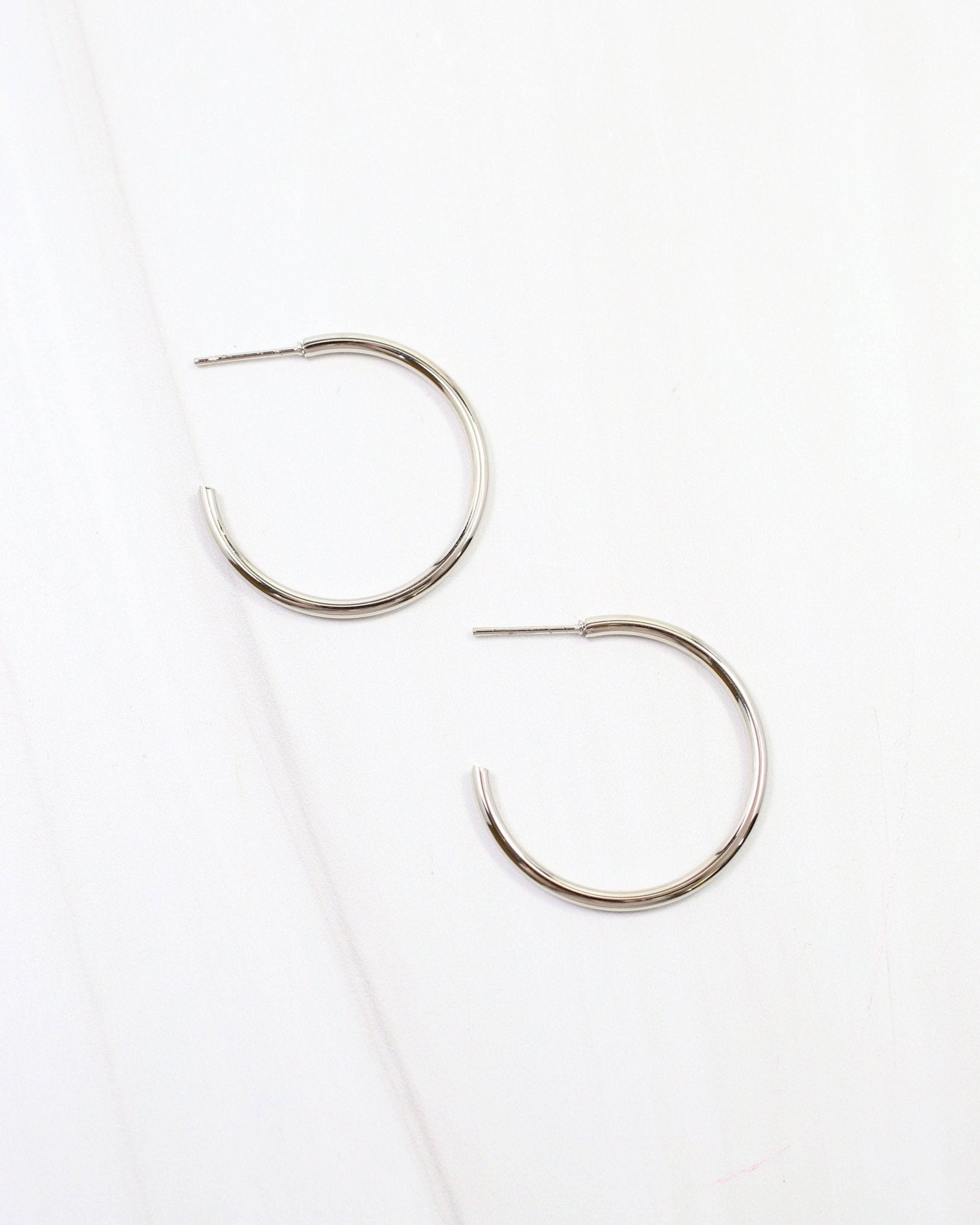 Mayor Thin Hoop Earring Silver - A'Bekah's Boutique