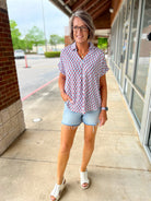 Medium Denim Mid Rise Distressed Hem Shorts 3.87" Inseam - A'Bekah's Boutique
