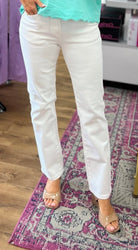 Mica Dutch White High Waist Straight Leg Jeans 31" Inseam - A'Bekah's Boutique