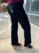 Mica High Rise Slim Wide Leg Black Jeans with 31" Inseam - A'Bekah's Boutique
