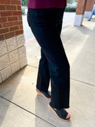 Mica High Rise Slim Wide Leg Black Jeans with 31" Inseam - A'Bekah's Boutique