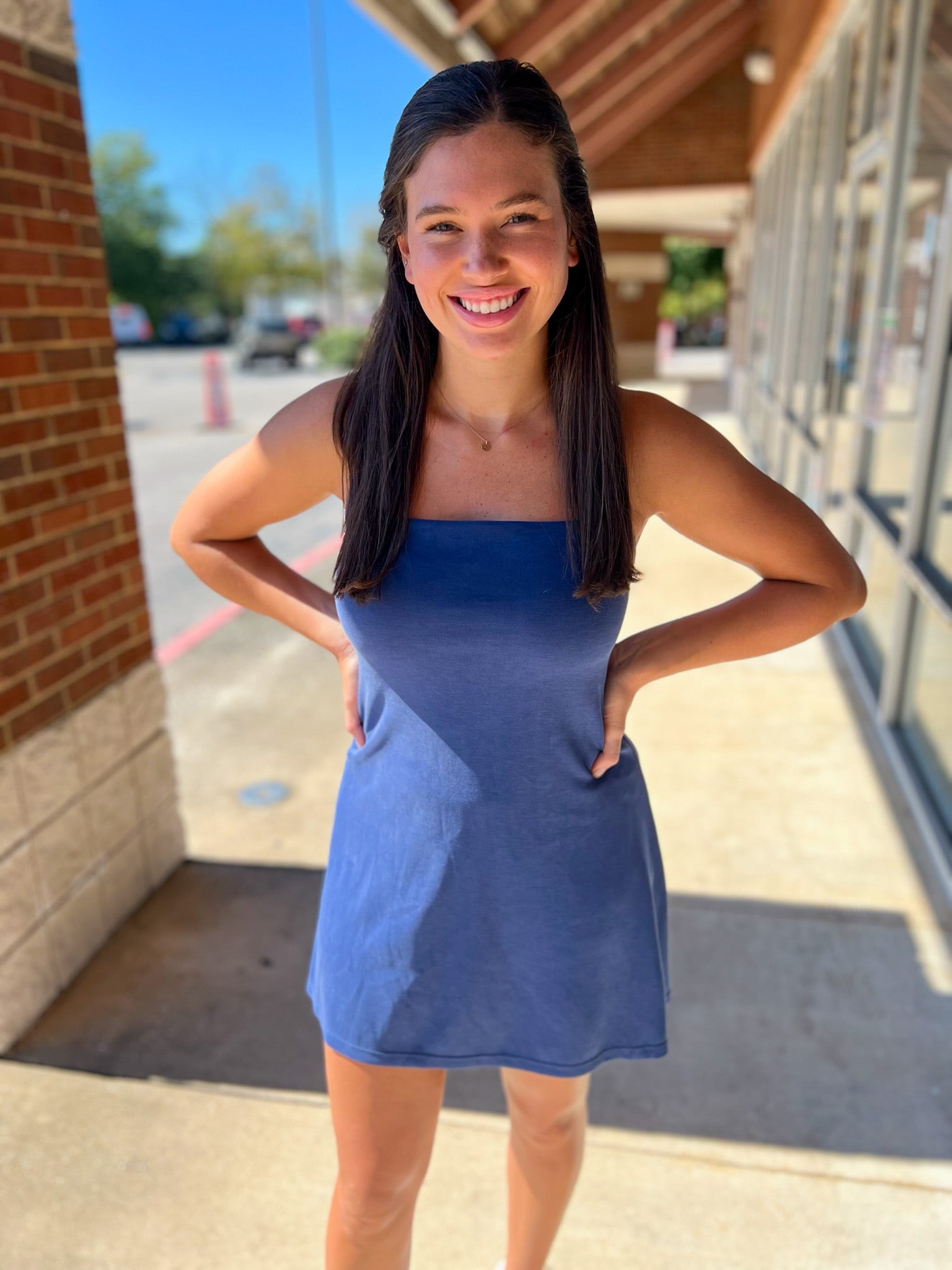 Midnight Blue Active Dress with Built In Shorts - A'Bekah's Boutique