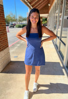 Midnight Blue Active Dress with Built In Shorts - A'Bekah's Boutique